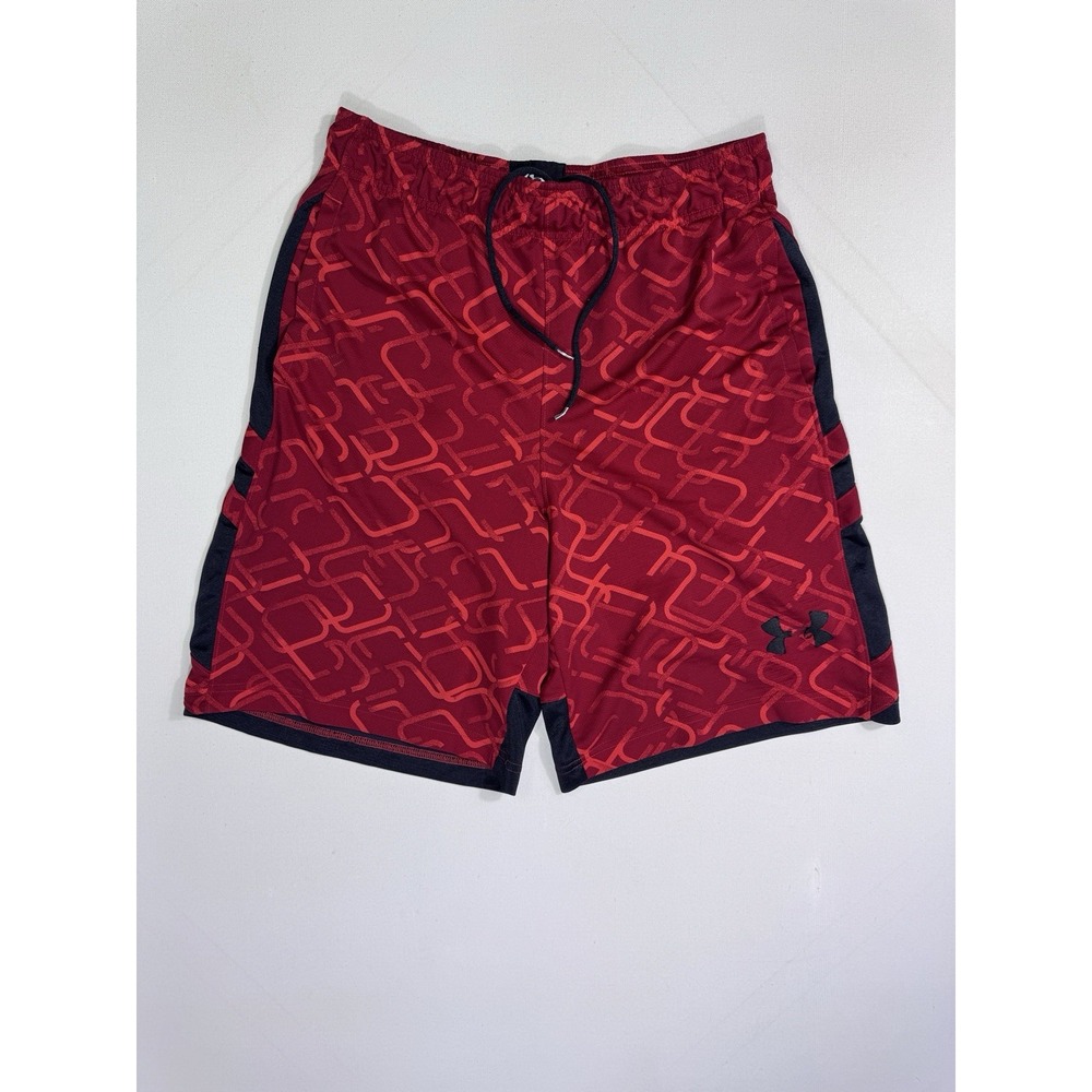 Under Armour Basketball Men's Medium Loose Red Black Geometric Performance